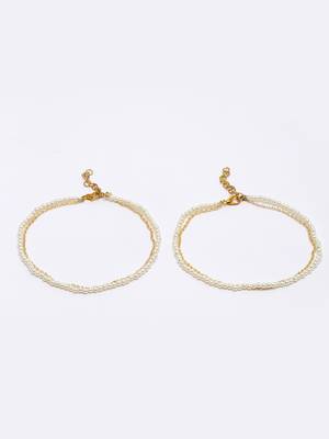 Gold pearl anklets 3