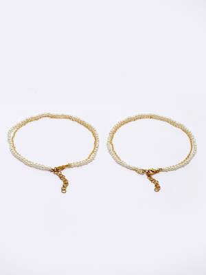 Gold pearl anklets 4
