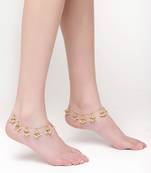 Gold pearl anklets