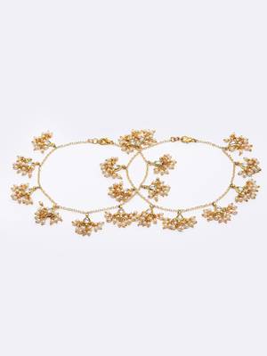 Gold pearl anklets 3