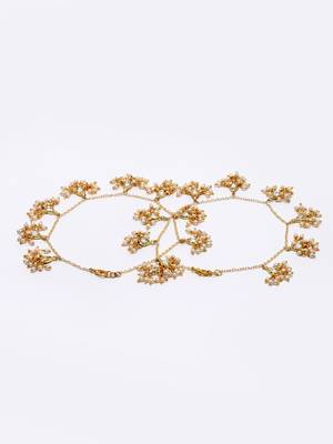 Gold pearl anklets 4