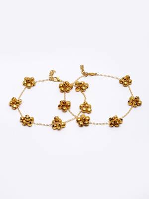 Gold pearl anklets 3