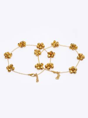 Gold pearl anklets 4