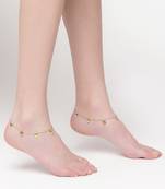 Gold pearl anklets