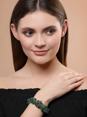 Green natural stones, faux emerald bracelets 1