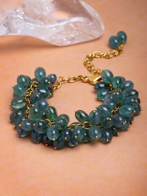 Green natural stones, faux emerald bracelets 2