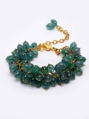 Green natural stones, faux emerald bracelets 3