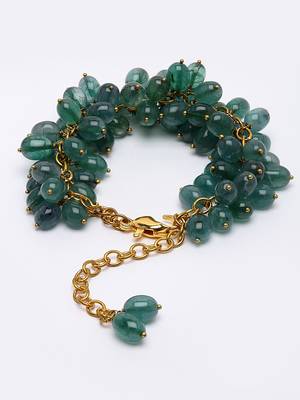 Green natural stones, faux emerald bracelets 4