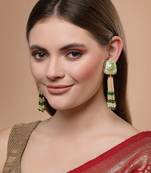 Green pearl earrings