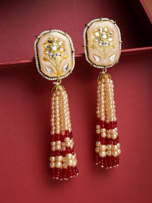 Red pearl earrings 2