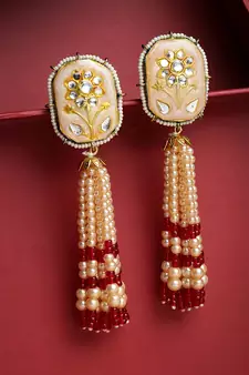 Red pearl earrings