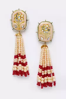 Red pearl earrings