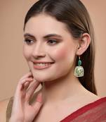 Green pearl earrings