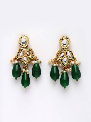 Green pearl earrings 3