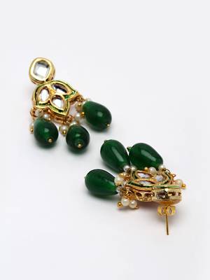 Green pearl earrings 4