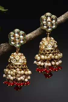 Red pearl earrings