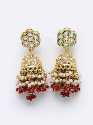 Red pearl earrings 3