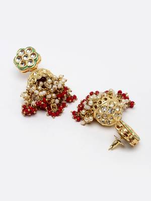 Red pearl earrings 4
