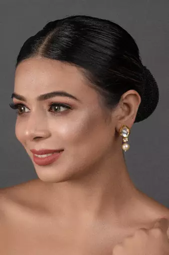Pearl Beaded Handcrafted Kundan Studs