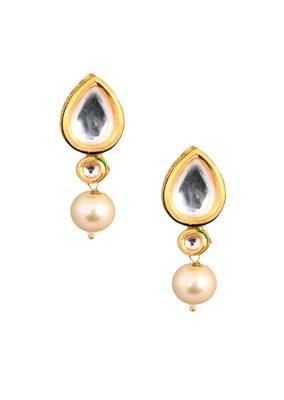 Pearl Beaded Handcrafted Kundan Studs 5