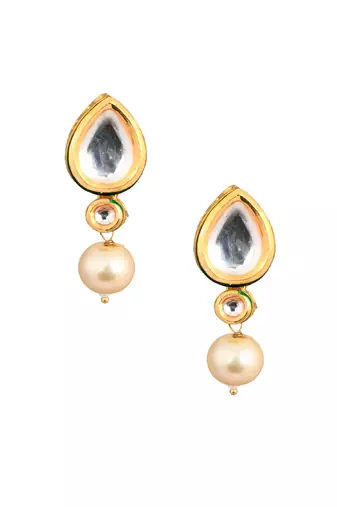 Pearl Beaded Handcrafted Kundan Studs