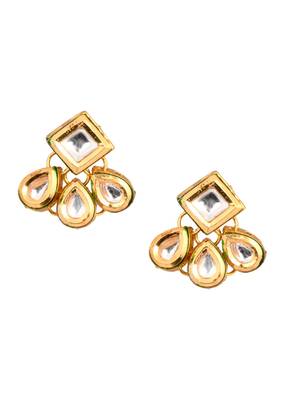 Gold Tone Kundan Inspired Earrings 3