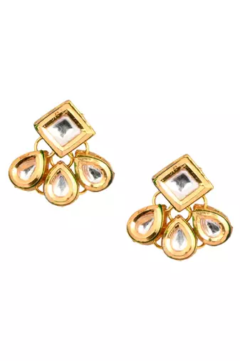 Gold Tone Kundan Inspired Earrings