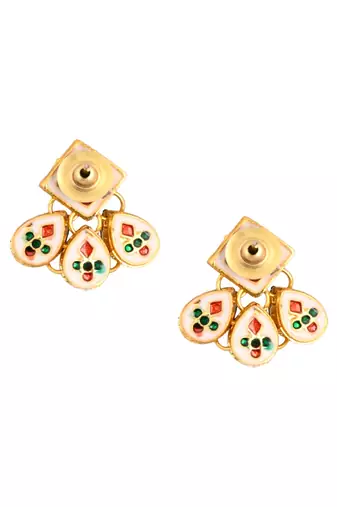 Gold Tone Kundan Inspired Earrings