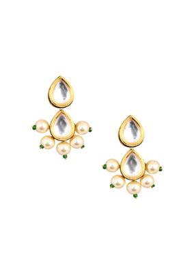 Pearl Beaded Handcrafted Kundan Earrings 4