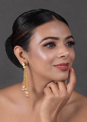 Kundan Chain Tassle Earrings 3
