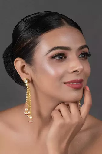 Kundan Chain Tassle Earrings