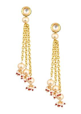 Kundan Chain Tassle Earrings 4