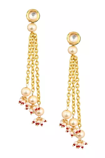 Kundan Chain Tassle Earrings