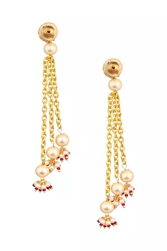 Kundan Chain Tassle Earrings