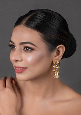 Gold Tone Kundan Inspired Jhumki 1