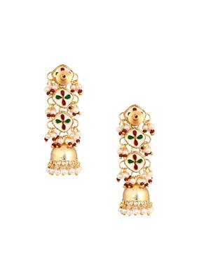 Gold Tone Kundan Inspired Jhumki 4