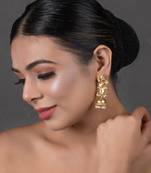 Classic Gold Tone Kundan Inspired Jhumkis