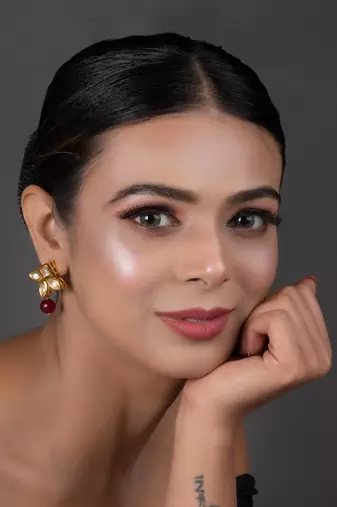 Classic Ruby Beaded Gold Tone Kundan Inspired Earrings