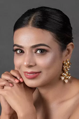 Gold Tone Pearl Beaded Kundan Earrings