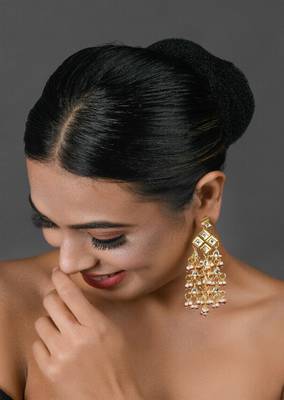 Kundan Drop Tassled Earrings 1