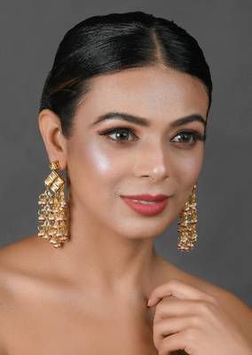 Kundan Drop Tassled Earrings 3