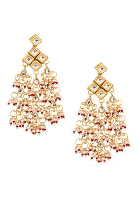 Kundan Drop Tassled Earrings 5