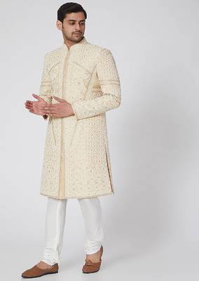 Beige Sherwani 1