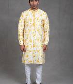 Marigold Tie & Die Kurta-Churidar Set