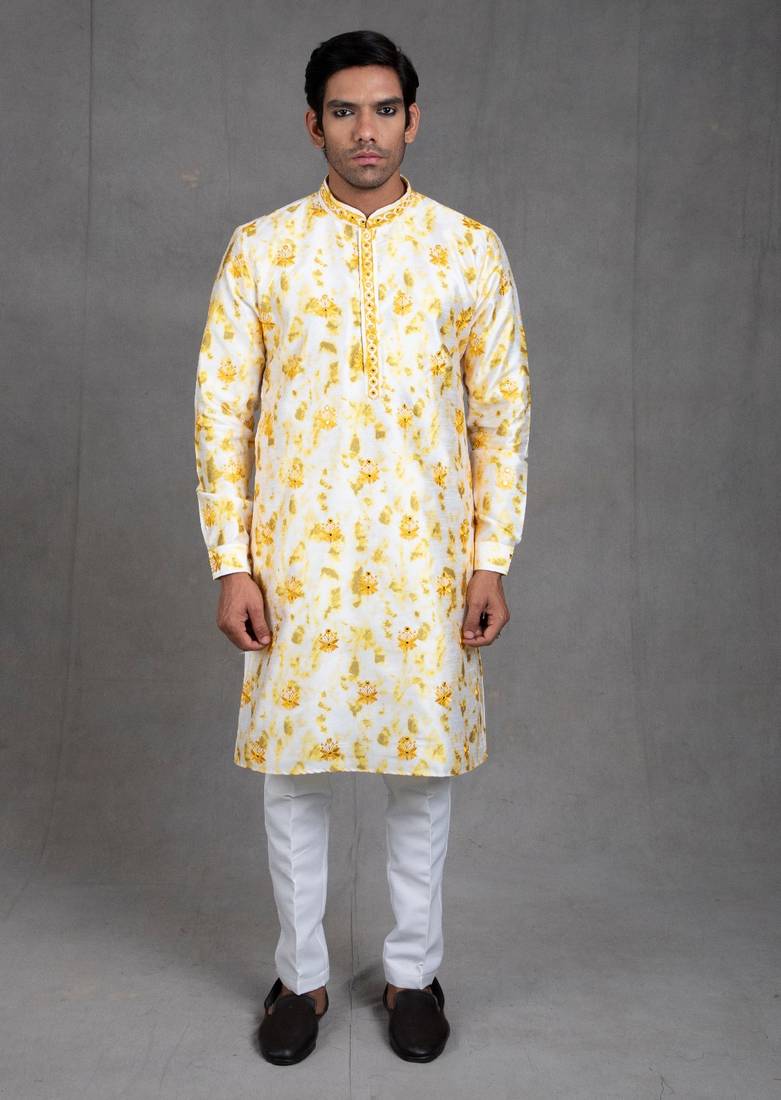 Marigold Tie & Die Kurta-Churidar Set