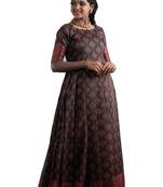 Shivangi Girls Green Black Morracan Long Gown