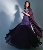 Hand Embroidered Kurti With Georgette Skirt And Chiffon Dupatta 