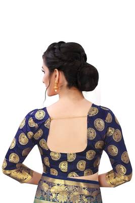 Mr & Mrs Creation Present Green Colour Cotton Art Silk Saree With Designer Blouse Pic  5