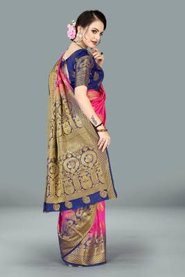 Mr & Mrs Creation Present Pink  Colour Cotton Art Silk Saree With Designer Blouse Pic  4