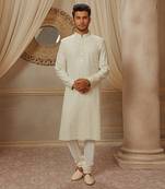 Mint Lucknowi Embroidered Kurta Set